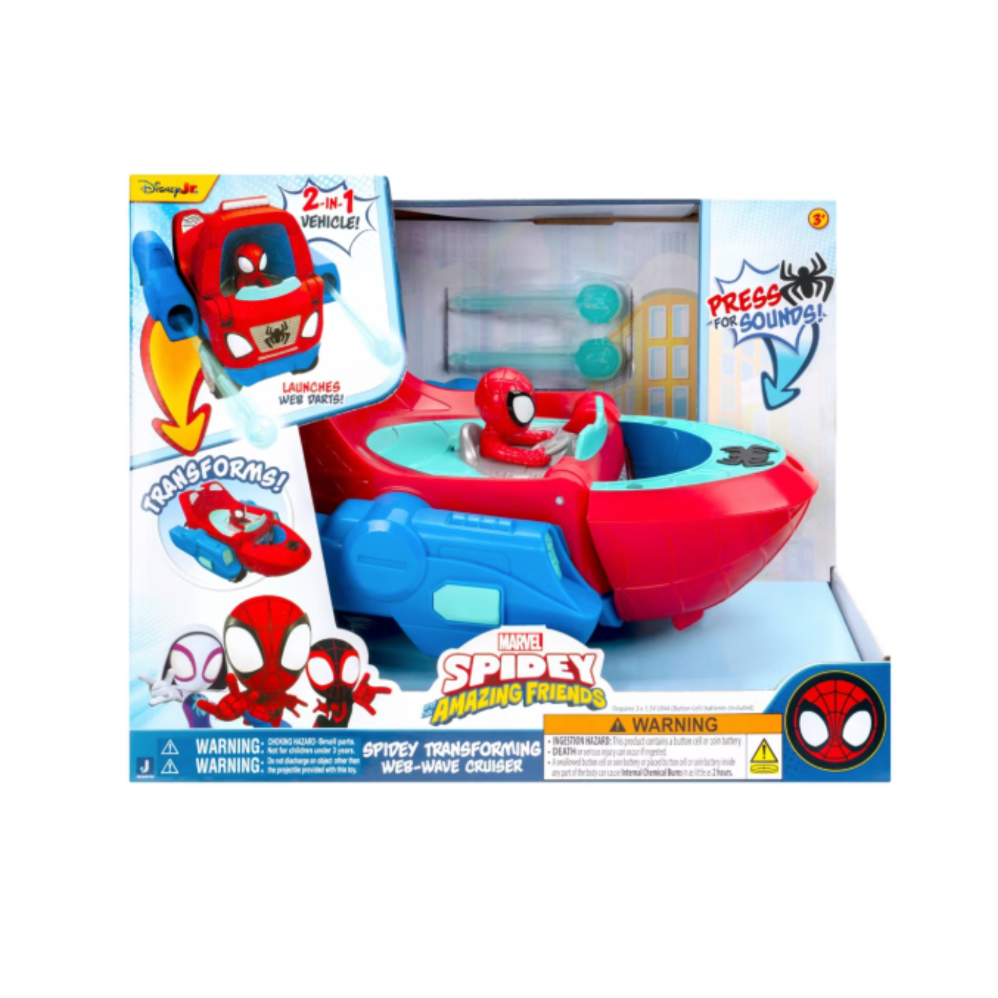 Spidey and His Amazing Friends Land and Sea Cruiser Toy Vehicle