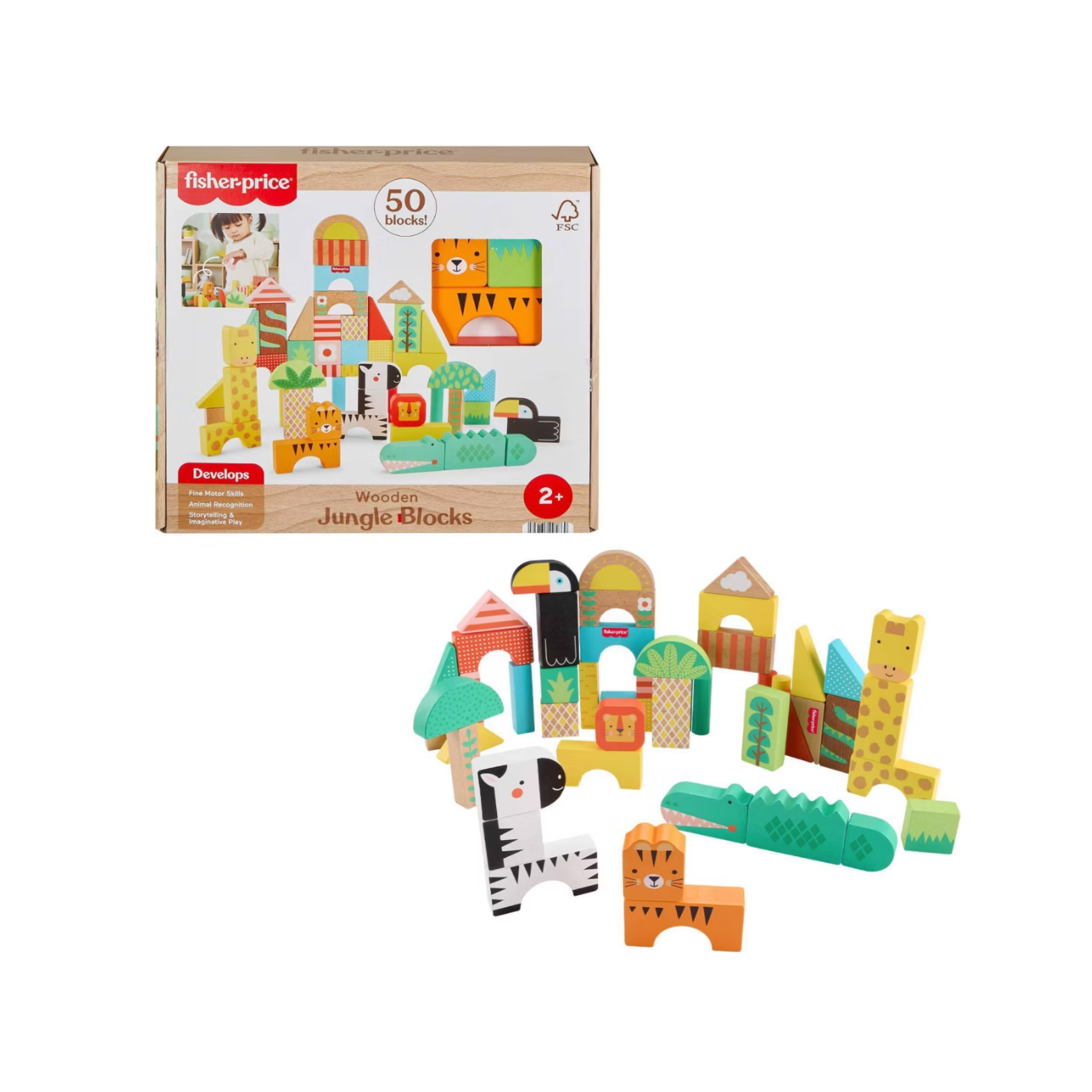 Wooden Jungle Blocks Animal