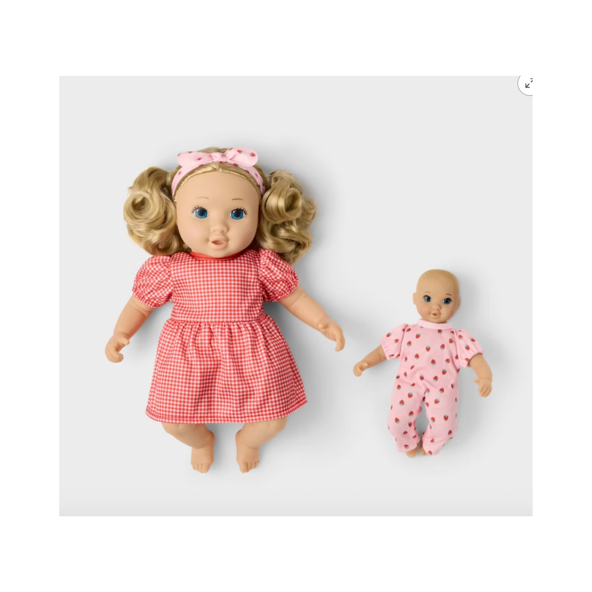Blonde Hair/Blue Eyes Toddler Doll + Mini Baby Doll - Gigglescape