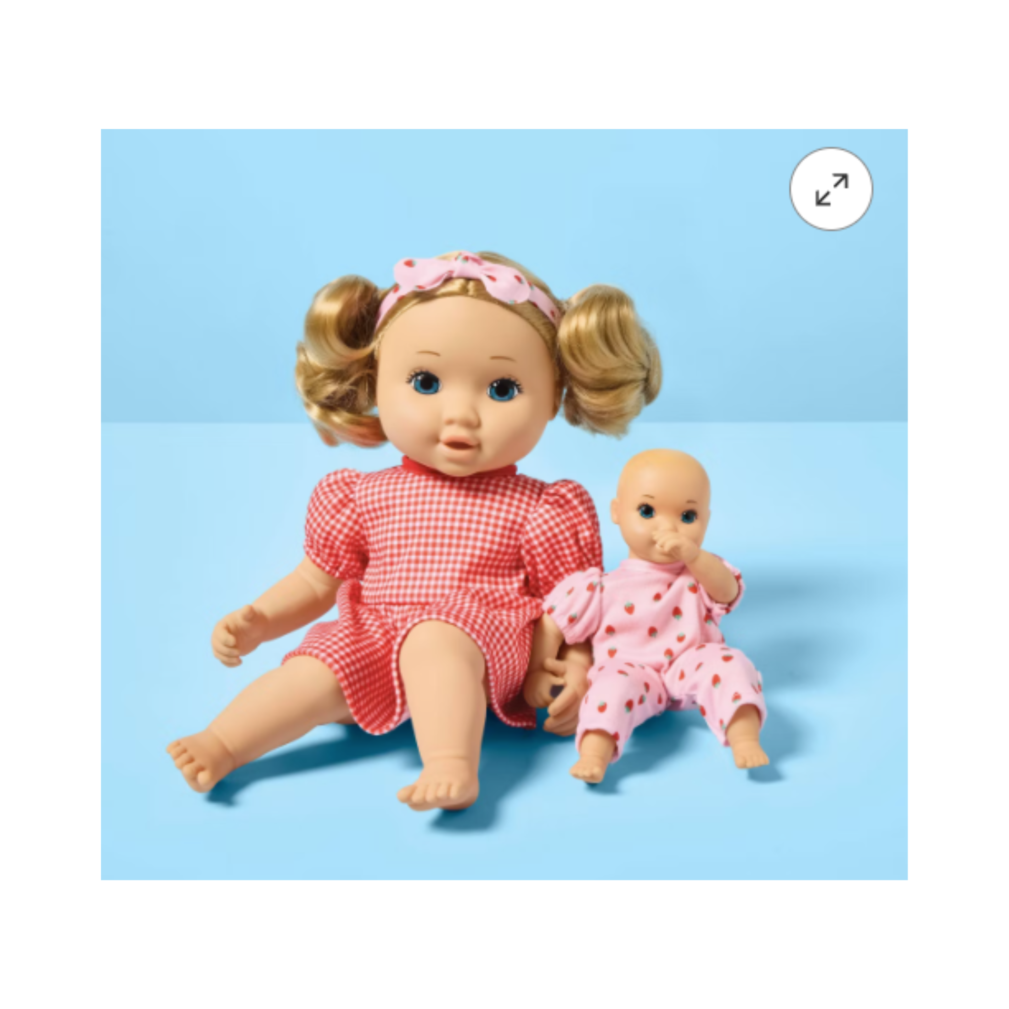 Blonde Hair/Blue Eyes Toddler Doll + Mini Baby Doll - Gigglescape